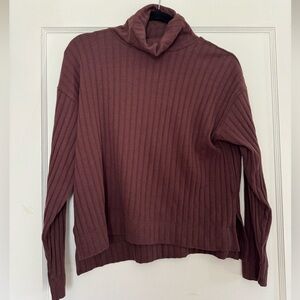 Madewell Ribbed Turtleneck Sweater - Deep Burgundy